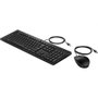 HP Combo 225 Teclado y Ratón Negro con cable USB